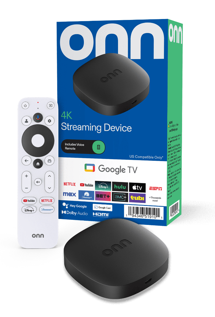 onn 4K Android TV Box, Google TV - 8GB Storage, 2GB RAM w Remote, Plug and Play, ready to go - 1 month live tv service included and IMPlayer app & code also included.